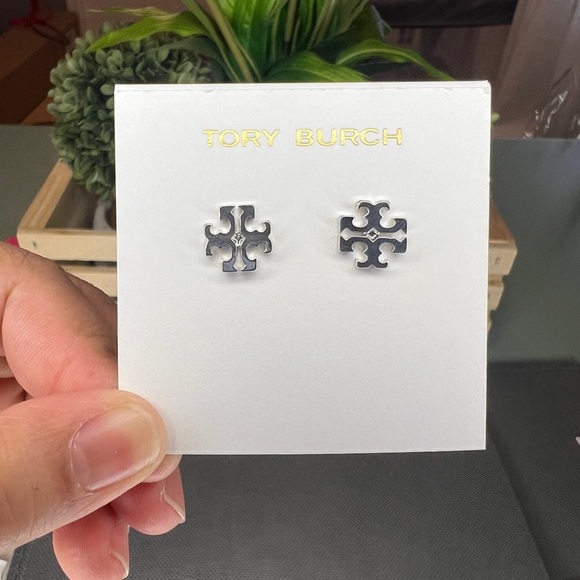 Tory Burch Kors Silver Stud Earrings - Picture 6 of 6